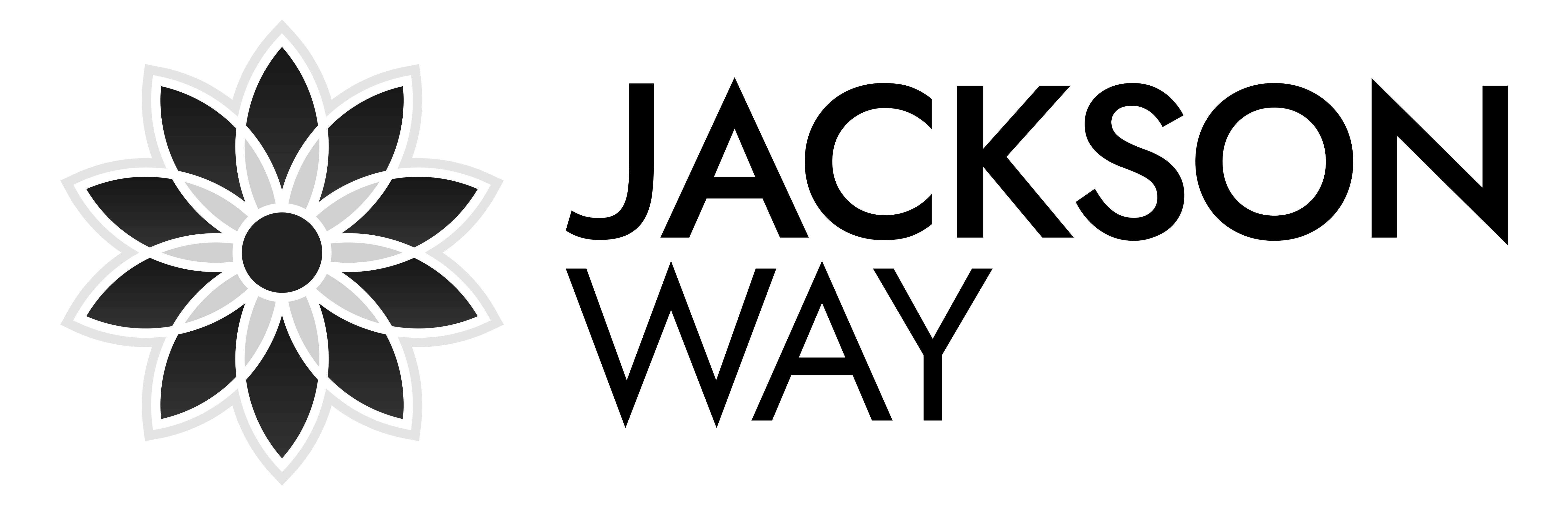 Jackson Way logo with a flower design.